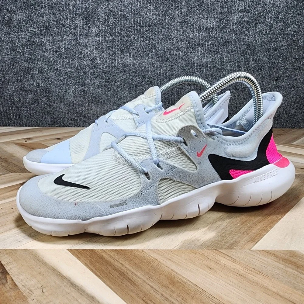 Nike Free RN 5.0 Platinum Pink Black UK 5 EUR 38.5 Womens Running Shoe